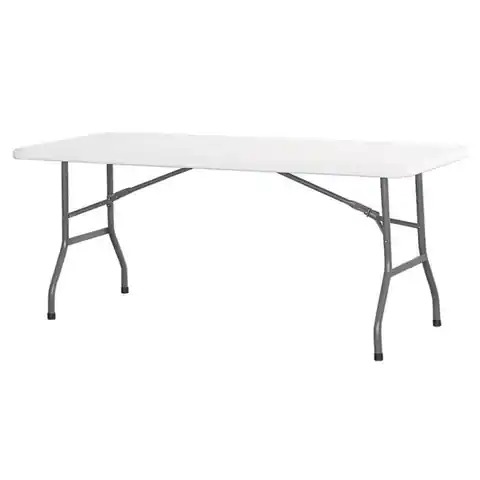 ⁨Folding catering table white 180x74cm to 150kg - Hendi 810897⁩ at Wasserman.eu