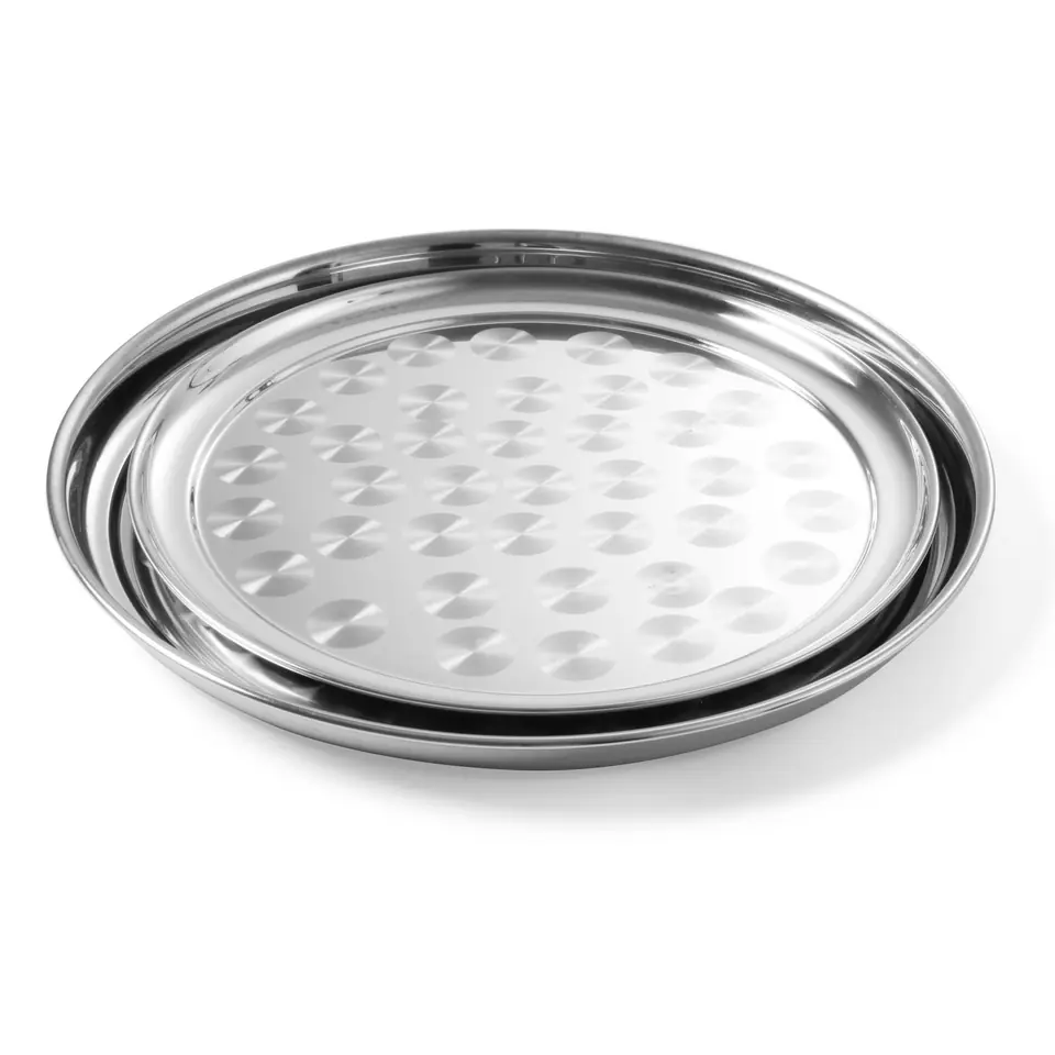 ⁨Banquet tray steel round avg. 40cm - Hendi 480403⁩ at Wasserman.eu