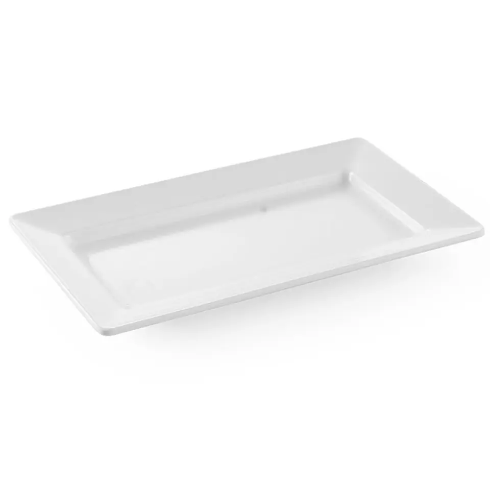 ⁨Melamine platter rectangular 36x20.5cm height 3.8cm white - Hendi 561508⁩ at Wasserman.eu