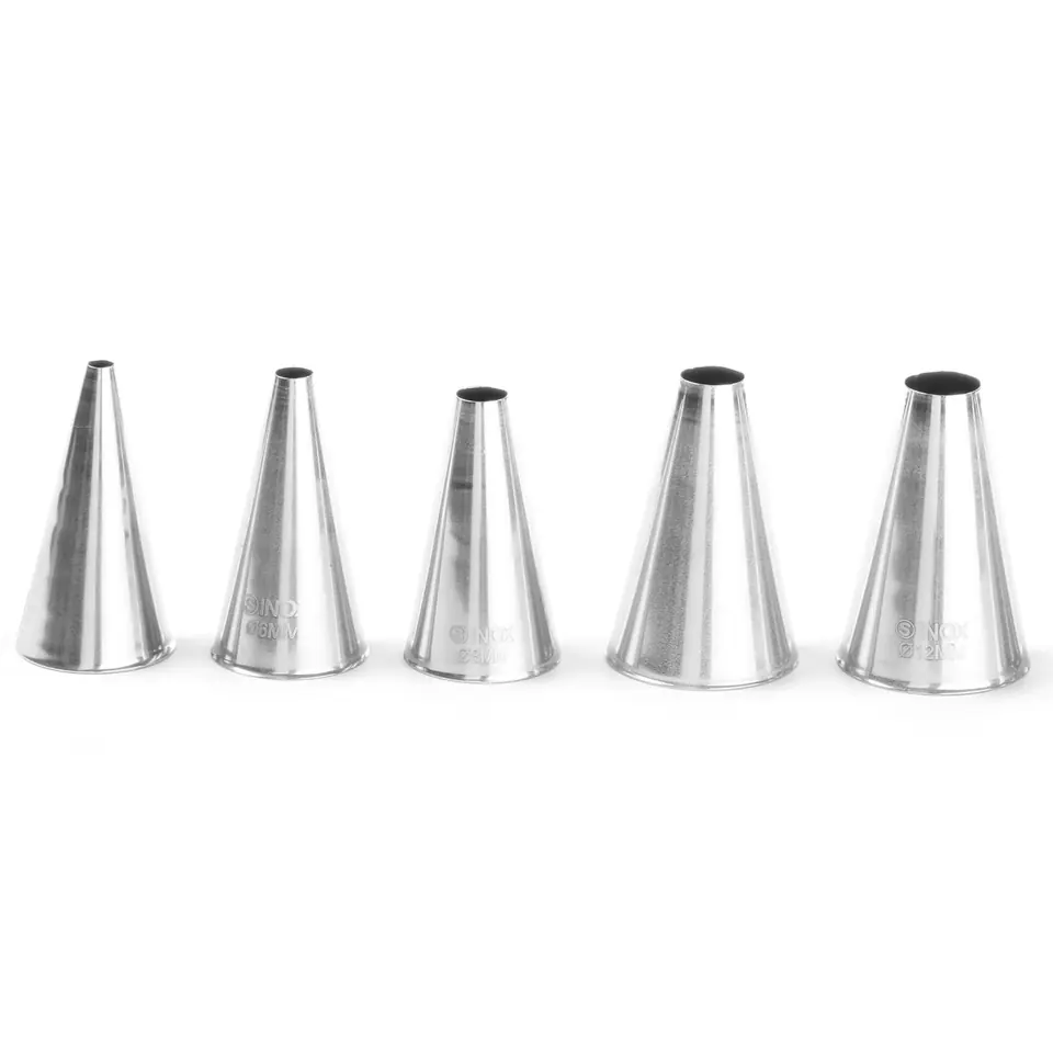 ⁨Confectionery sleeve cones tips for decorating STEEL 2-10mm 5pcs.- Hendi 551691⁩ at Wasserman.eu