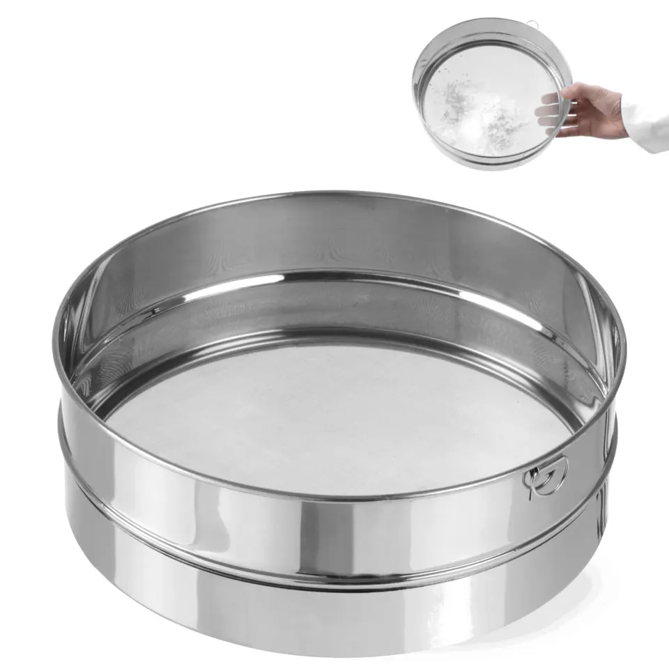 ⁨Thick confectionery sieve for sifting icing sugar avg. 407mm steel - Hendi 637821⁩ at Wasserman.eu