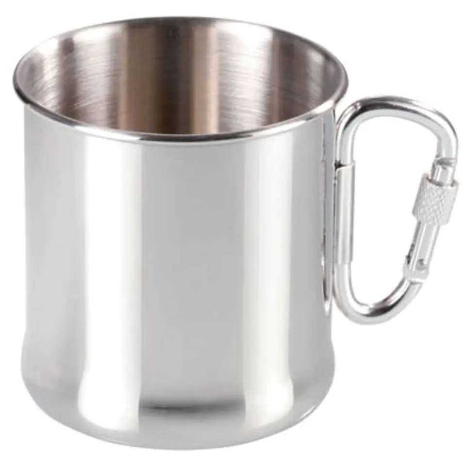 ⁨Stainless steel tourist mug with carabiner 270ml⁩ at Wasserman.eu