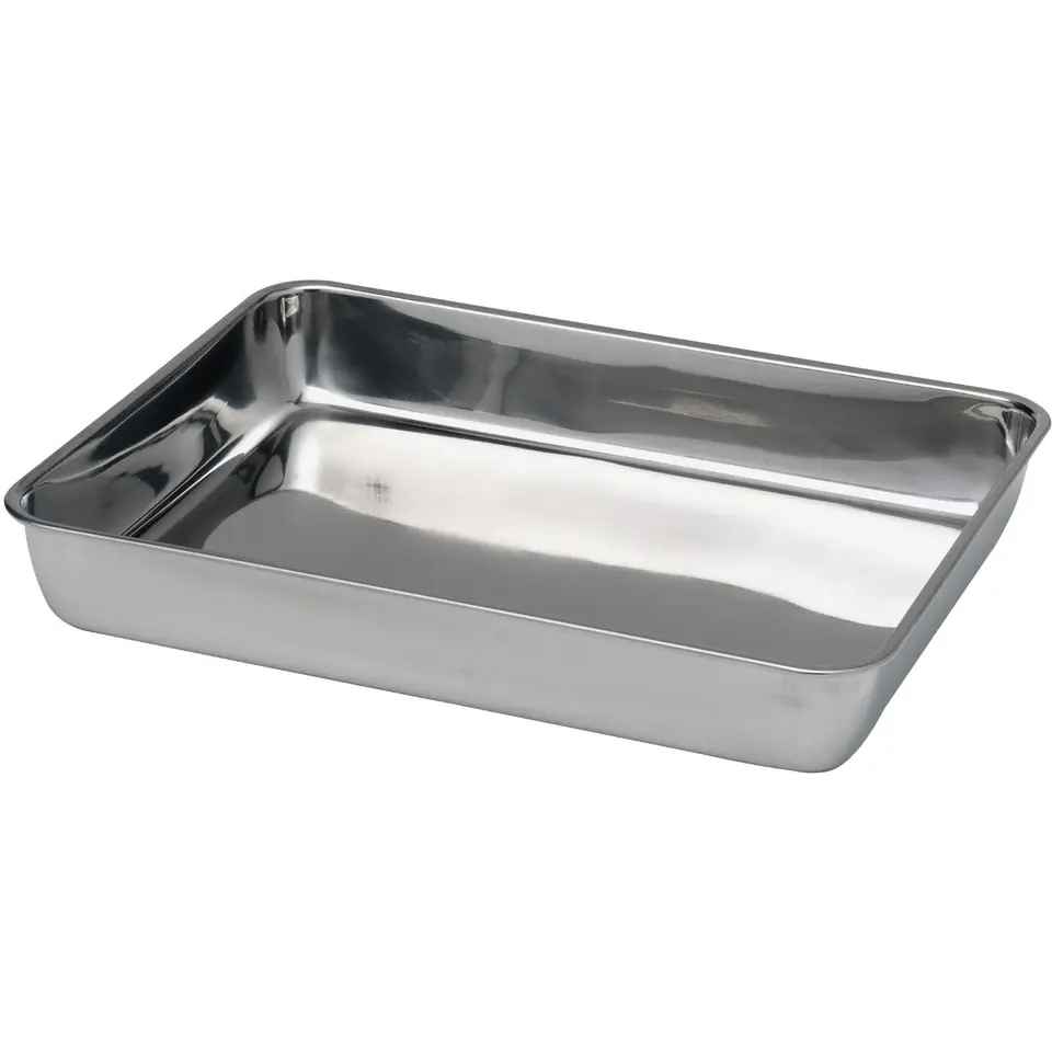 ⁨Container tray for meat and food made of chrome steel 260x200x40mm - Hendi 508107⁩ at Wasserman.eu