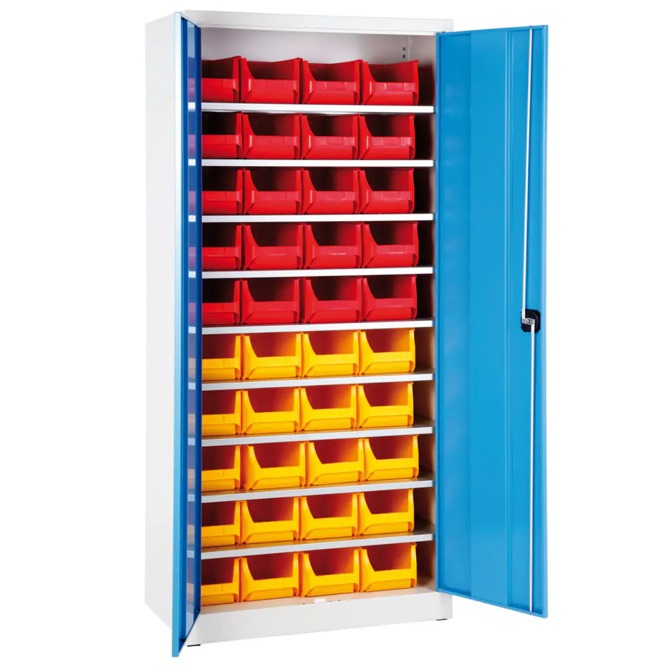 ⁨Welded workshop cabinet with containers for screw parts 95x40x195cm SET 50 pcs.⁩ at Wasserman.eu