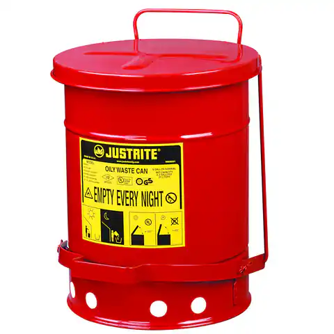 ⁨Recycle bin for flammable waste and oily wipes - FM / UL approvals 34L⁩ at Wasserman.eu