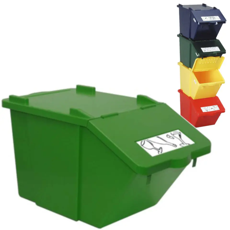 ⁨Waste sorting container bunk - green 45L⁩ at Wasserman.eu
