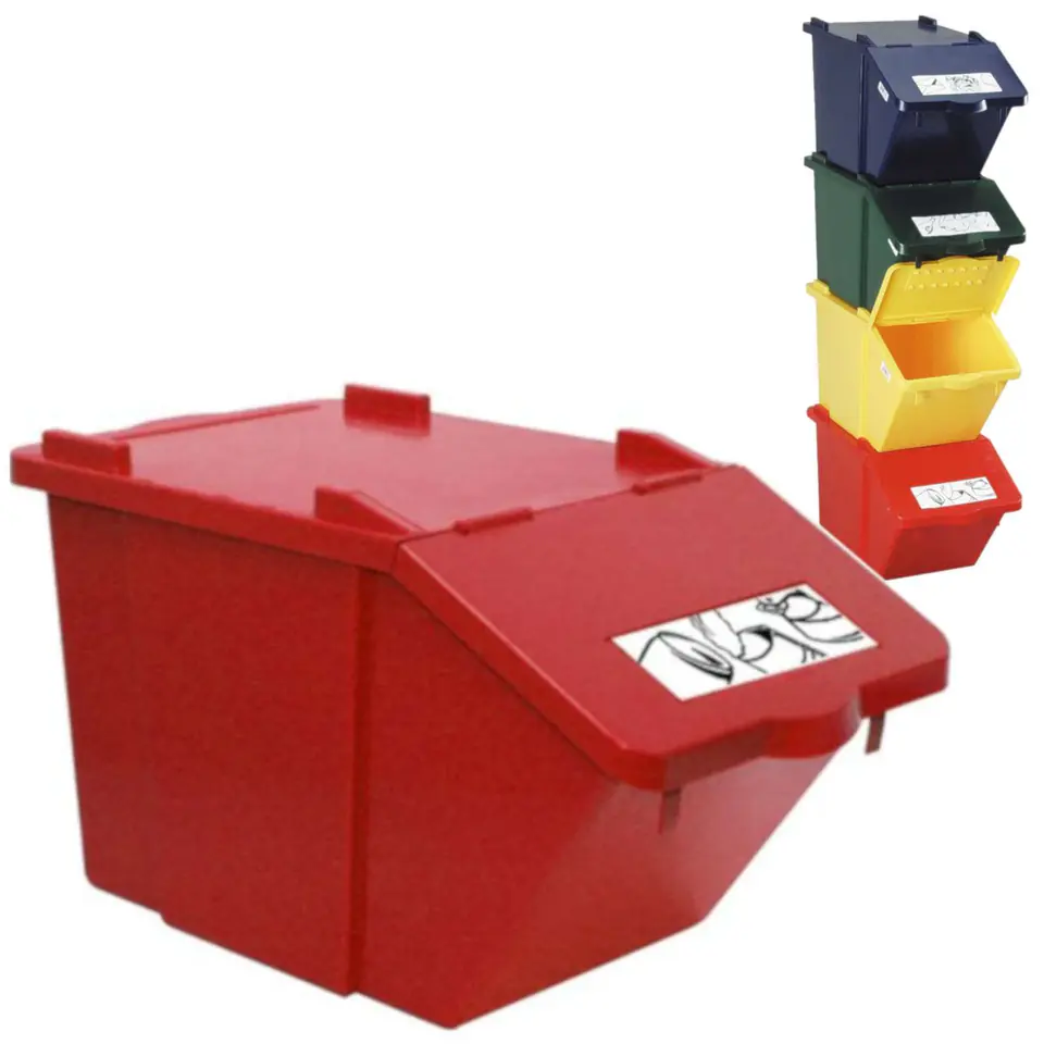 ⁨Waste sorting container bunk - red 45L⁩ at Wasserman.eu