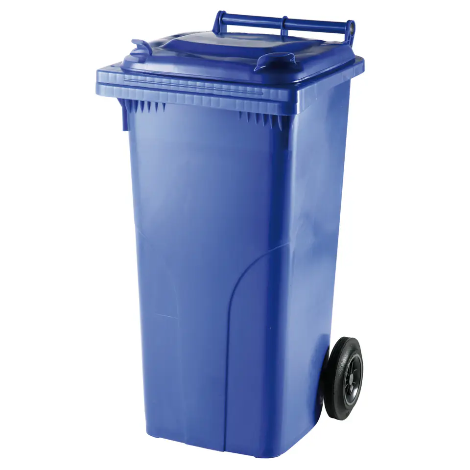 ⁨Waste bin containers ATESTAS Europlast Austria - blue 120L⁩ at Wasserman.eu