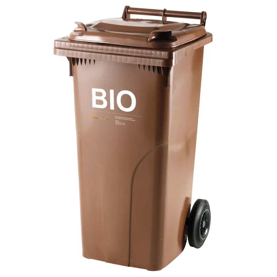 ⁨Bucket container for BIO waste and food waste ATESTY Europlast Austria - brown 120L⁩ at Wasserman.eu