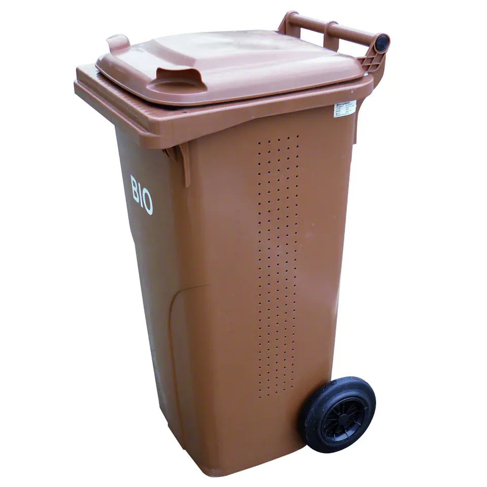 ⁨Container bucket bin waste and garbage bin Europlast Austria - brown 120L BIO + GRATE⁩ at Wasserman.eu