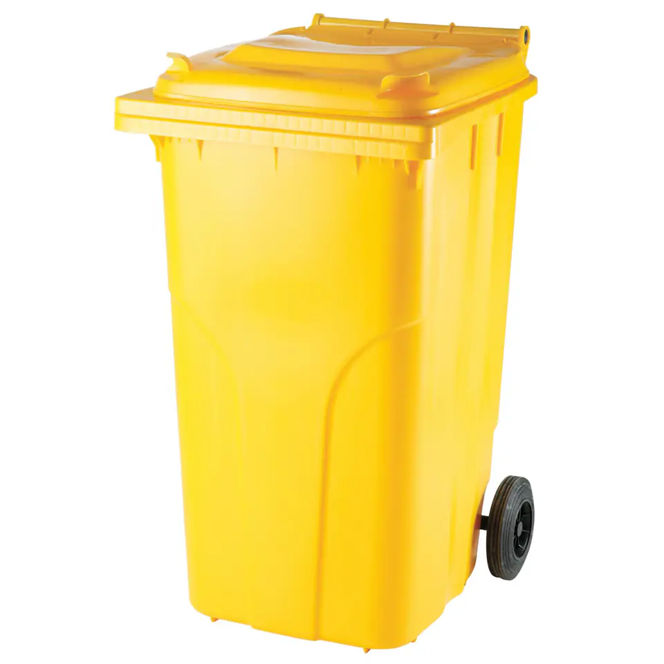⁨Pojemnik kubeł na odpady i śmieci ATESTY Europlast Austria - żółty 240L⁩ w sklepie Wasserman.eu