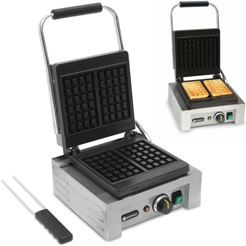 Professional waffle maker for 2 rectangular waffles 1.5kW - Hendi 212103 at Wasserman.eu