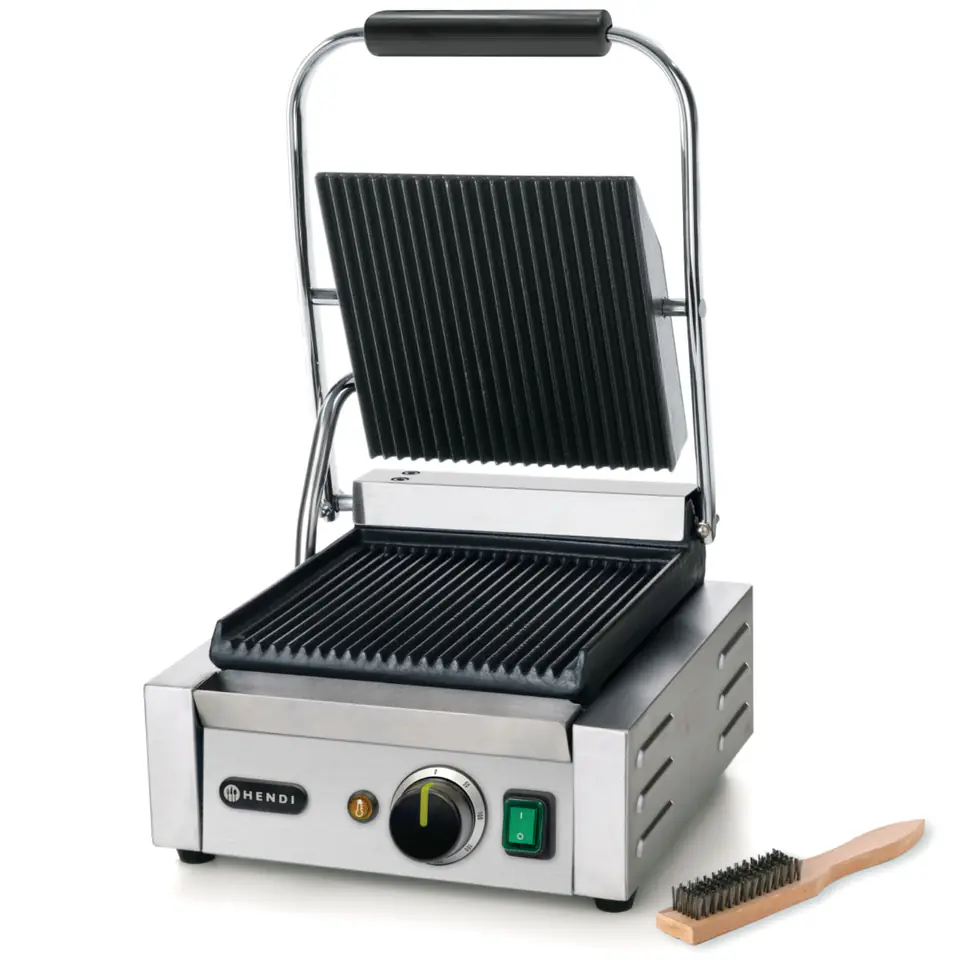 ⁨Kontakt grill kontaktowy ryflowany pojedynczy 1800W - Hendi 263501⁩ w sklepie Wasserman.eu