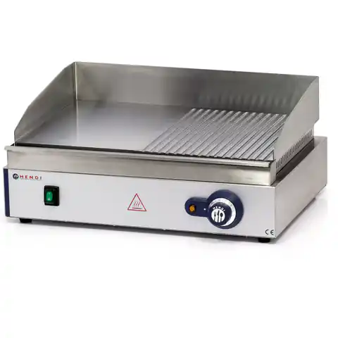⁨Blue Line smooth-grooved grill hob for continuous operation 2400W - Hendi 203156⁩ at Wasserman.eu