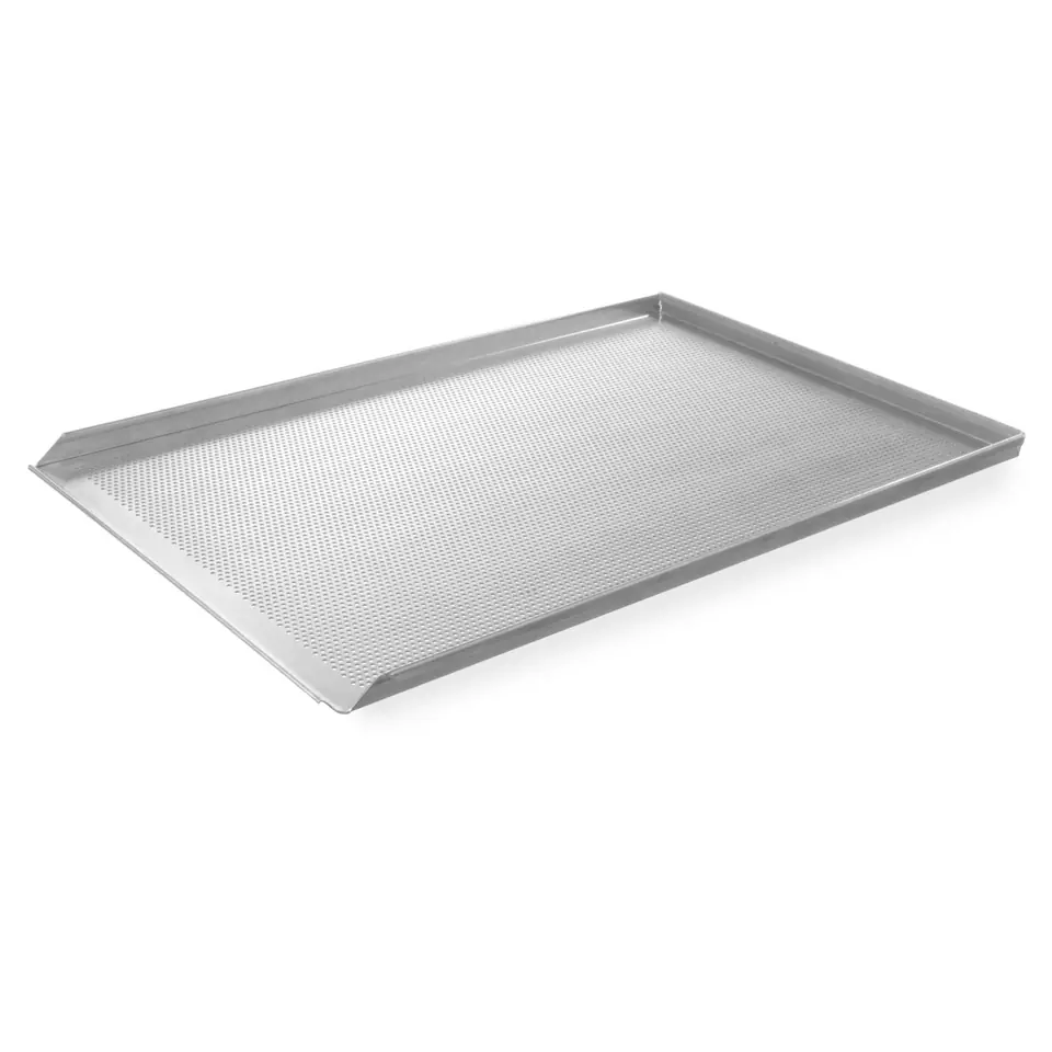 ⁨Bakery baking perforated baking sheet 60x40cm 3 edges - Hendi 808214⁩ at Wasserman.eu