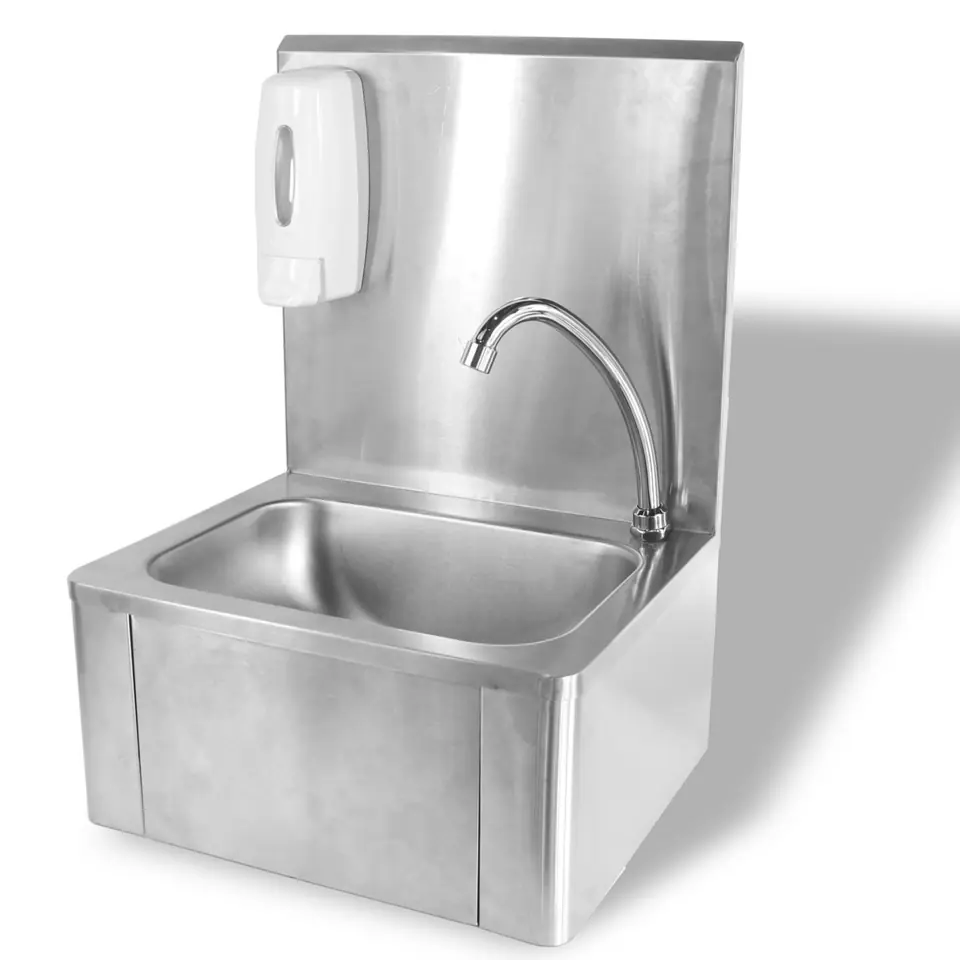 ⁨Washbasin Hand sink non-contact knee stainless steel - Hendi 810309⁩ at Wasserman.eu