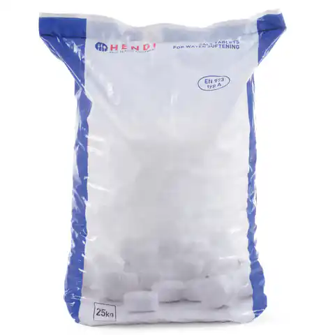 ⁨Sól tabletki solne NaCl do uzdatniacza odkamieniacza do wody 25Kg - Hendi 231265⁩ w sklepie Wasserman.eu