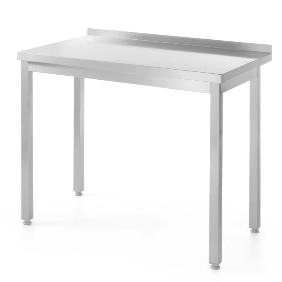 ⁨Kitchen worktop table steel wall-mounted with edge 140x60 cm - Hendi 811269⁩ at Wasserman.eu