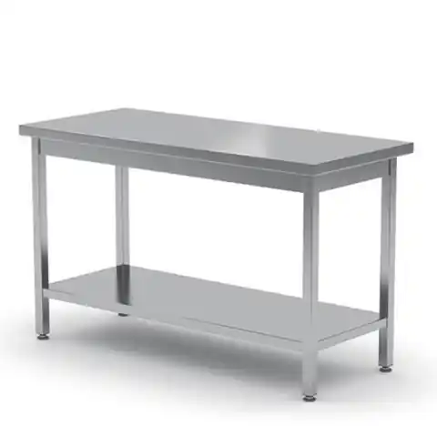 ⁨Kitchen worktop table central steel with shelf 160x60cm - Hendi 811542⁩ at Wasserman.eu