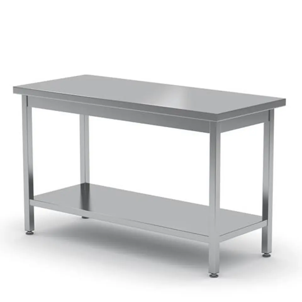 ⁨Kitchen worktop table central steel with shelf 120x60cm - Hendi 811528⁩ at Wasserman.eu