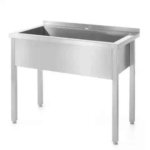 ⁨Table with pool with one-compartment sink steel for kitchen 80x60cm - Hendi 811825⁩ at Wasserman.eu