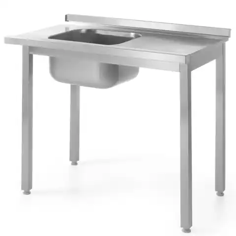 ⁨Loading table with sink for dishwasher steel 100x60cm LEFT - Hendi 811917⁩ at Wasserman.eu