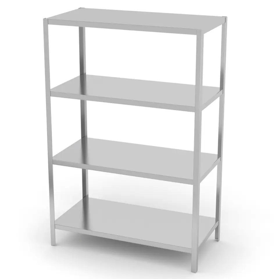 ⁨Stainless steel catering storage rack 4 full shelves 180(h)x60x40cm - Hendi 812501⁩ at Wasserman.eu