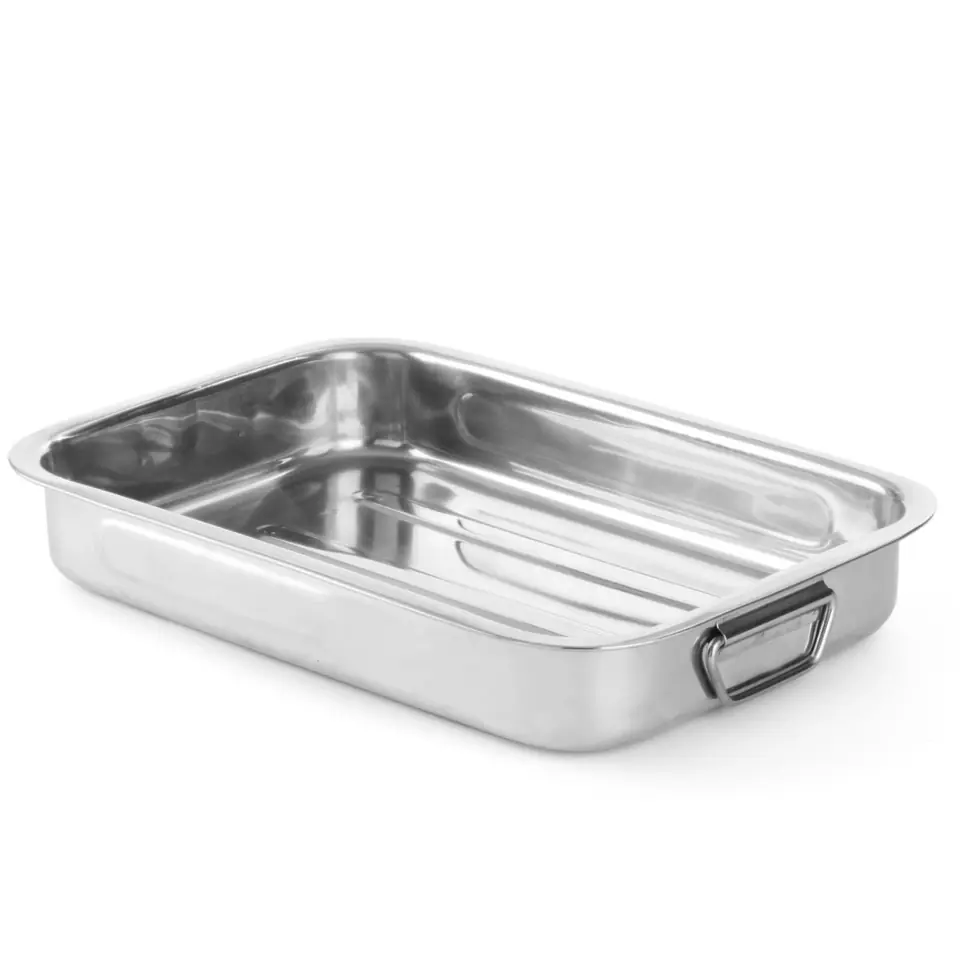 ⁨Stainless steel baking tray for baking in oven 430x310x60mm - Hendi 508527⁩ at Wasserman.eu