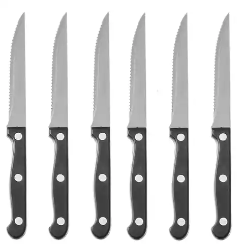 ⁨Stainless steel steak knife serrated length 215mm set of 6 pcs. - Hendi 781449⁩ at Wasserman.eu