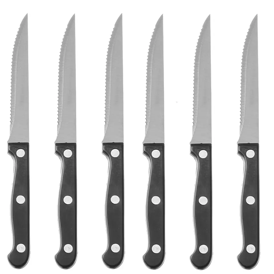 ⁨Stainless steel steak knife serrated length 215mm set of 6 pcs. - Hendi 781449⁩ at Wasserman.eu