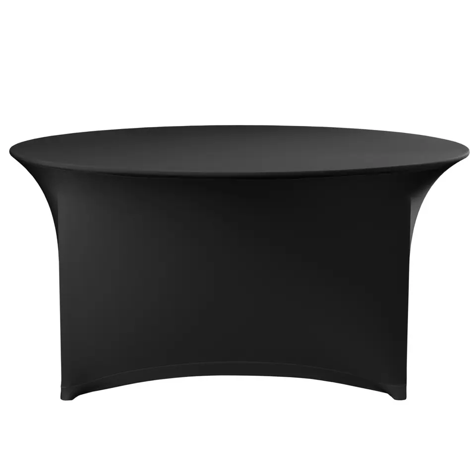 ⁨Round tablecloth without ironing dia. 180cm fabric Jersey black - Hendi 814468⁩ at Wasserman.eu