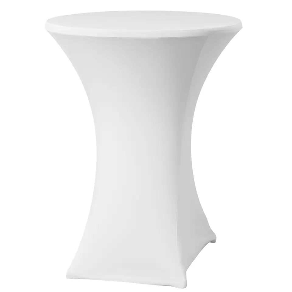 ⁨Round tablecloth without ironing avg. 80cm Jersey fabric white - Hendi 813157⁩ at Wasserman.eu