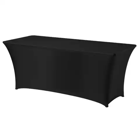 ⁨Rectangular tablecloth without ironing 183x760cm Jersey fabric black - Hendi 814437⁩ at Wasserman.eu