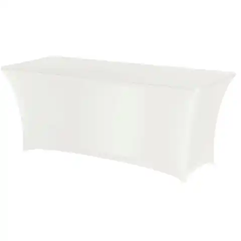 ⁨Rechteckige Tischdecke ohne Bügeln 150x760cm Stoff Jersey weiß - Hendi 814390⁩ im Wasserman.eu