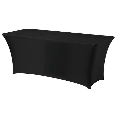 ⁨Rectangular tablecloth without ironing 150x760cm Jersey fabric black - Hendi 814406⁩ at Wasserman.eu
