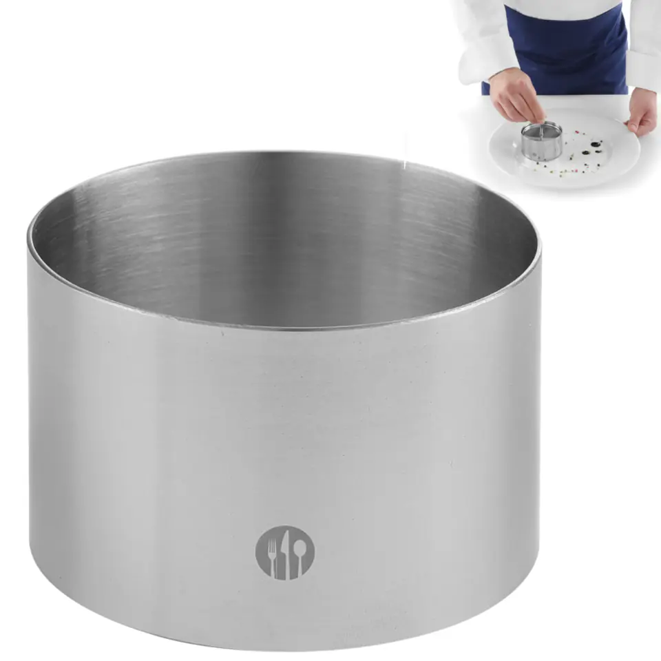 ⁨Pierścień kucharski cukierniczy ze stali nierdzewnej śr. 90mm wys. 45mm - Hendi 512302⁩ w sklepie Wasserman.eu