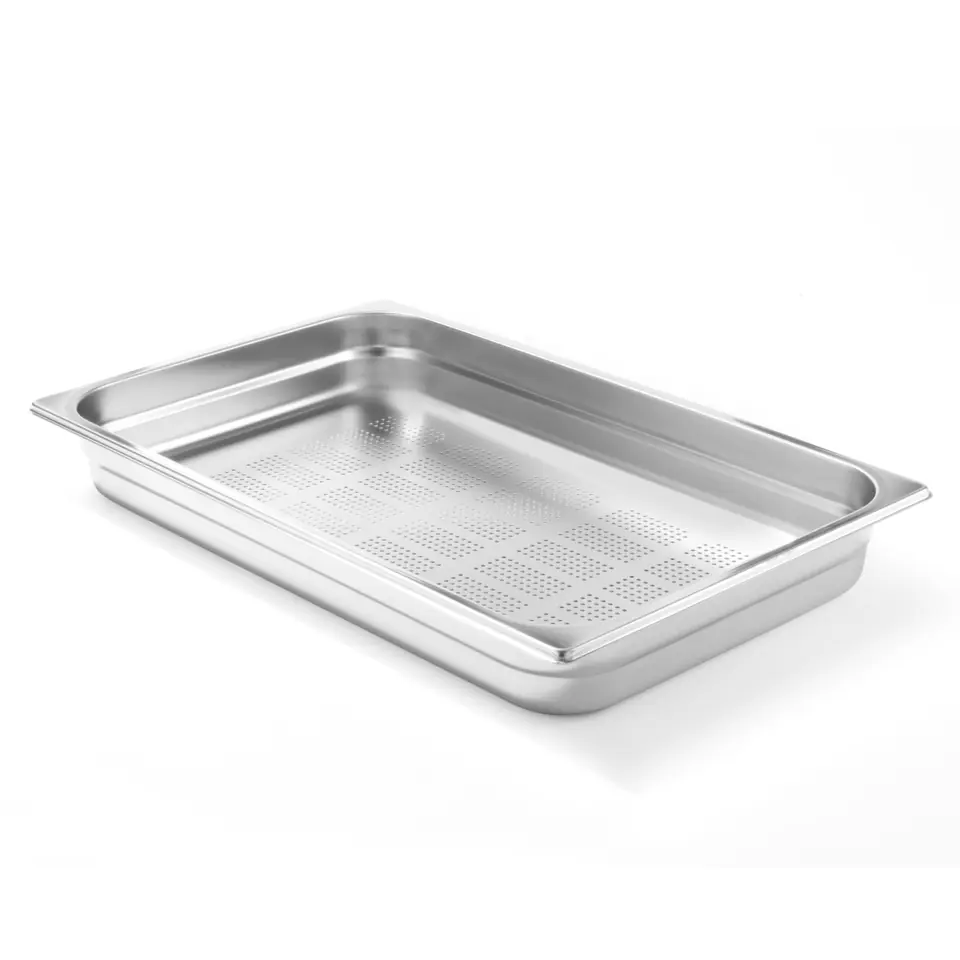 ⁨GN container perforated stainless steel GN1/1 530x325mm height 150mm - Hendi 802212⁩ at Wasserman.eu