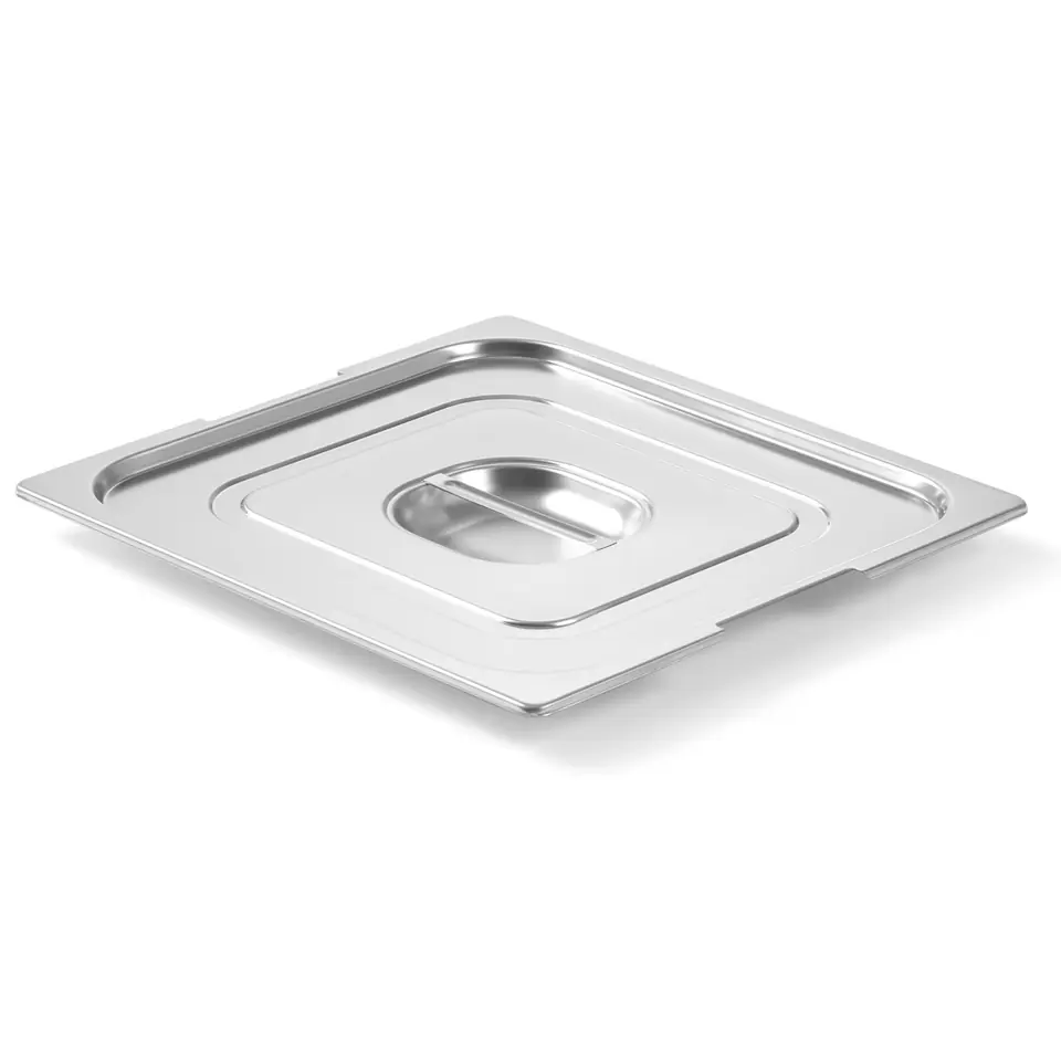 ⁨GN Profi Line lid with handle cut-out GN1/4 265x162mm stainless steel - Hendi 804247⁩ at Wasserman.eu