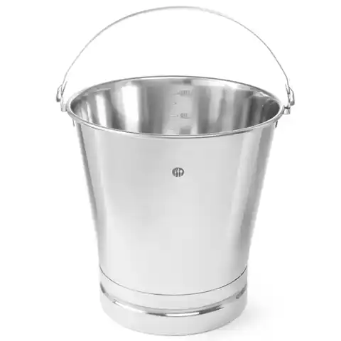 ⁨Stainless steel kitchen catering bucket with 10L ring and graduation - Hendi 516683⁩ at Wasserman.eu