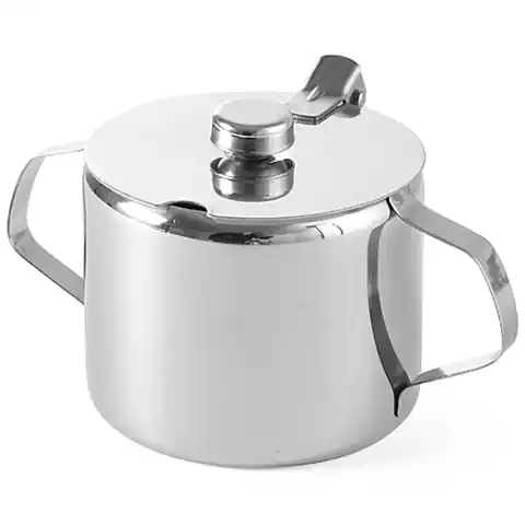 ⁨Stainless steel sugar bowl with lid diameter. 85mm 300ml - Hendi 452103⁩ at Wasserman.eu