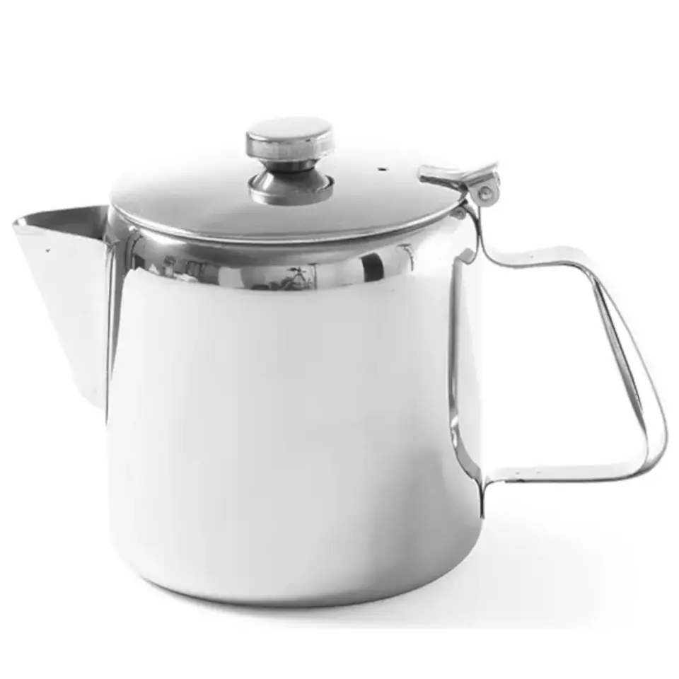 ⁨Stainless steel teapot pot with lid for coffee tea 0,9L - Hendi 453308⁩ at Wasserman.eu