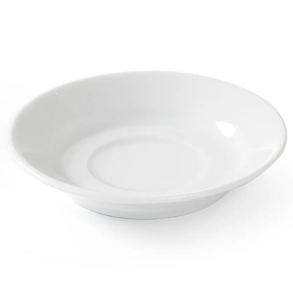 ⁨Saucer for coffee and tea cup OPTIMA white porcelain medium. 115mm set of 12pcs. - Hendi 770979⁩ at Wasserman.eu