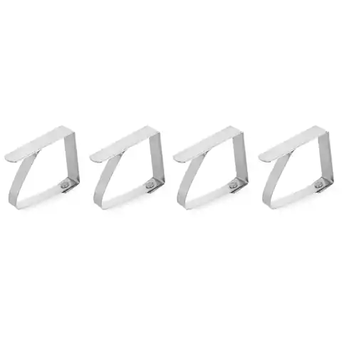 ⁨Clips handles for attaching the tablecloth to the table top chrome steel set of 4pcs. - Hendi 444023⁩ at Wasserman.eu