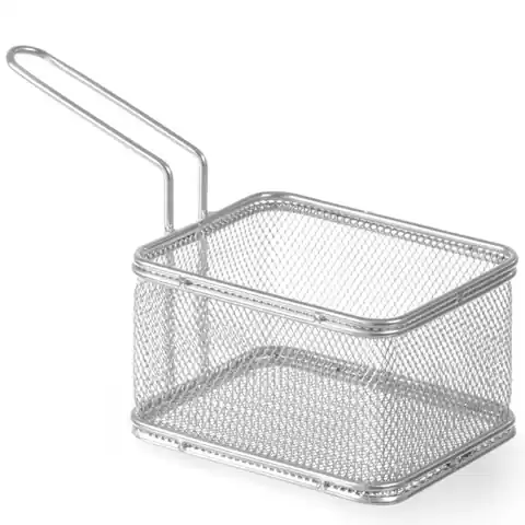 ⁨Miniature basket for fried snacks stainless steel 125x100x85mm - Hendi 426432⁩ at Wasserman.eu