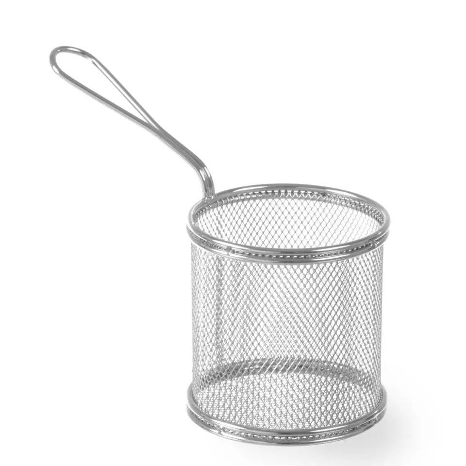 ⁨Miniature basket for fried snacks stainless steel medium. 90mm high 90mm - Hendi 426449⁩ at Wasserman.eu