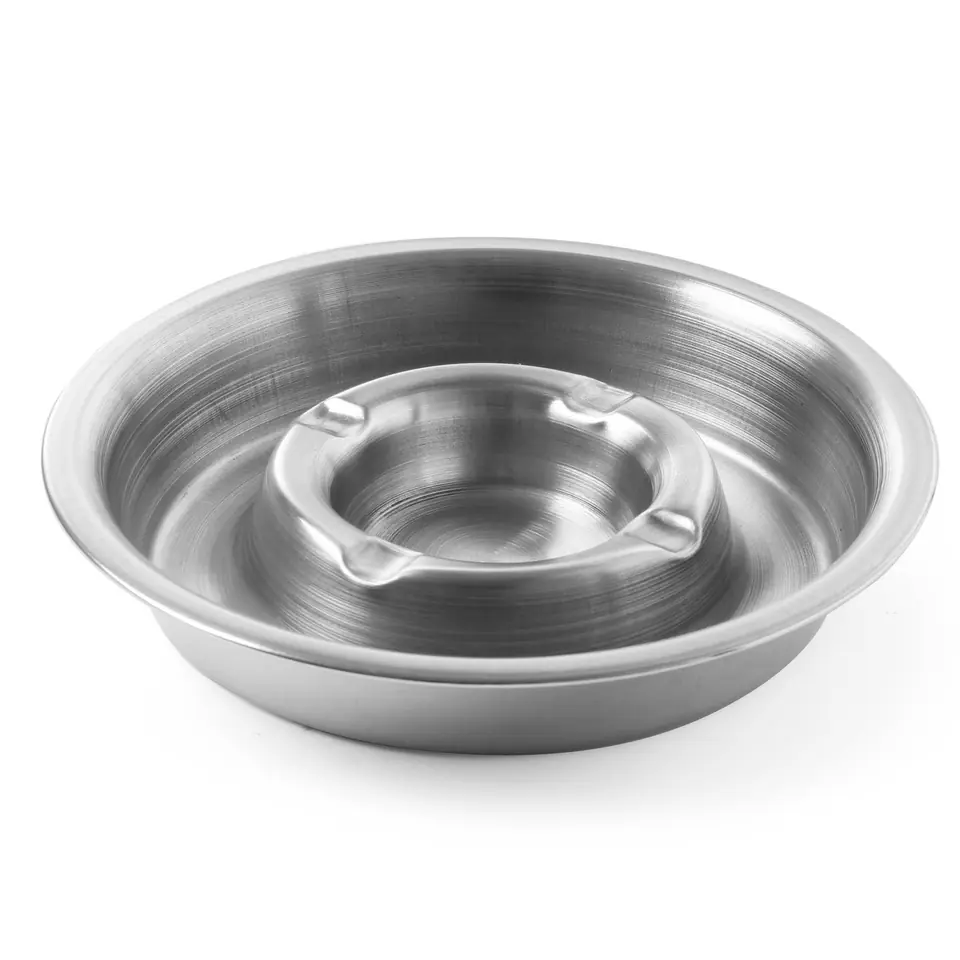 ⁨Ashtray with ash gutter stainless steel 160mm - Hendi 440100⁩ at Wasserman.eu