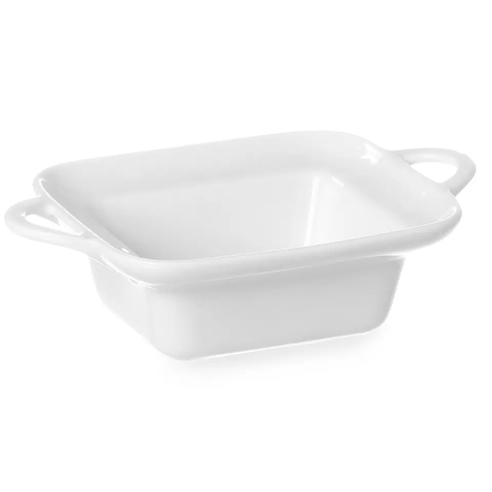 ⁨Rectangular baking platter with ears 100x140x45mm white porcelain - Hendi 784105⁩ at Wasserman.eu