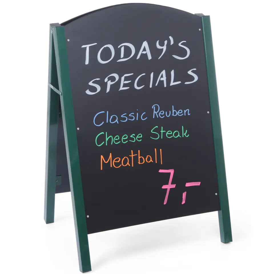⁨Advertising board MENU freestanding for restaurants 700x1100mm - Hendi 664100⁩ at Wasserman.eu