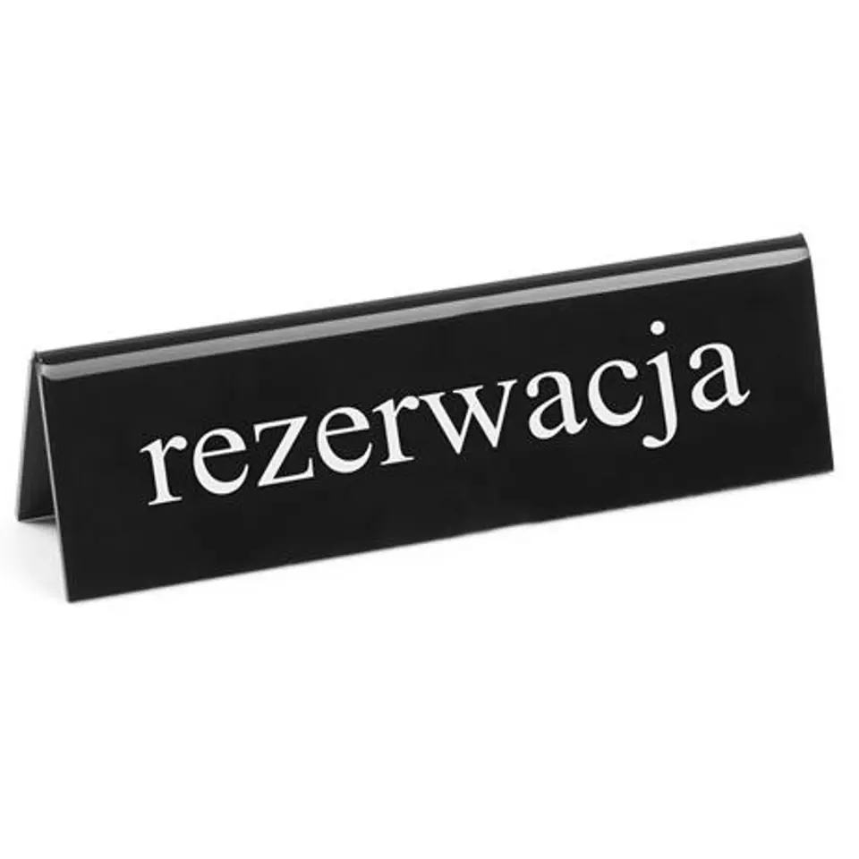 ⁨Tabliczka informacyjna dwustronna REZERWACJA tworzywo plexiglas PL - Hendi 663523⁩ w sklepie Wasserman.eu