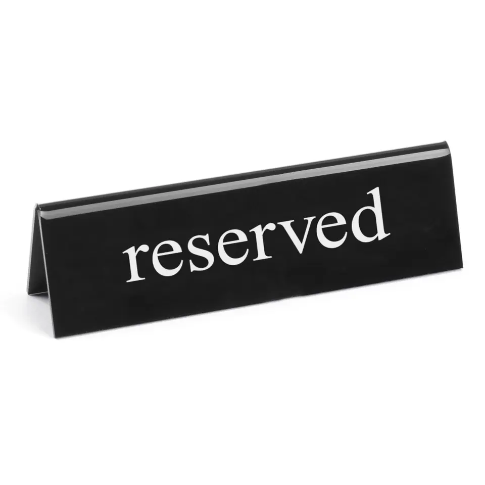 ⁨Double-sided information plate RESERVATION RESERVED plastic plexiglas EN - Hendi 663462⁩ at Wasserman.eu